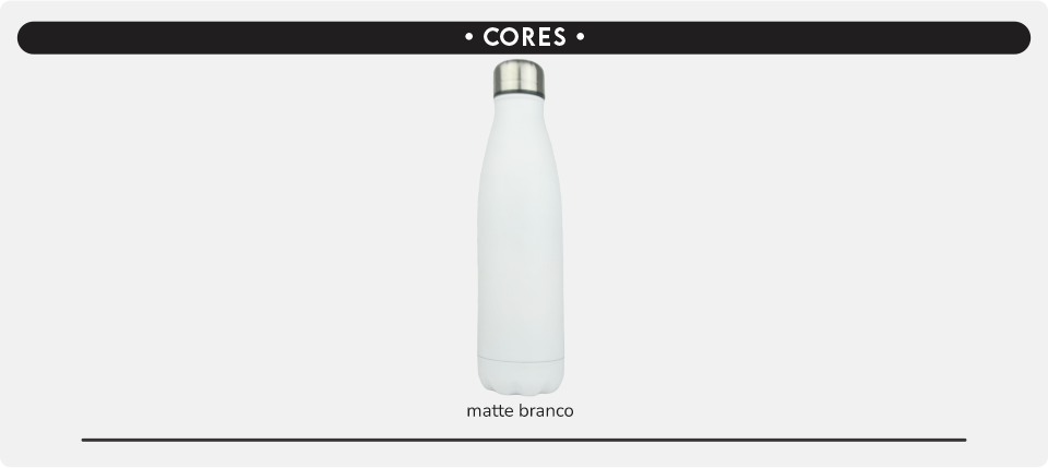 cores garrafa aco inox cola termica matte branco 500ml loja copos